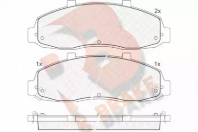 R BRAKE rb1402 -  Комплект тормозных колодок, дисковый тормоз
